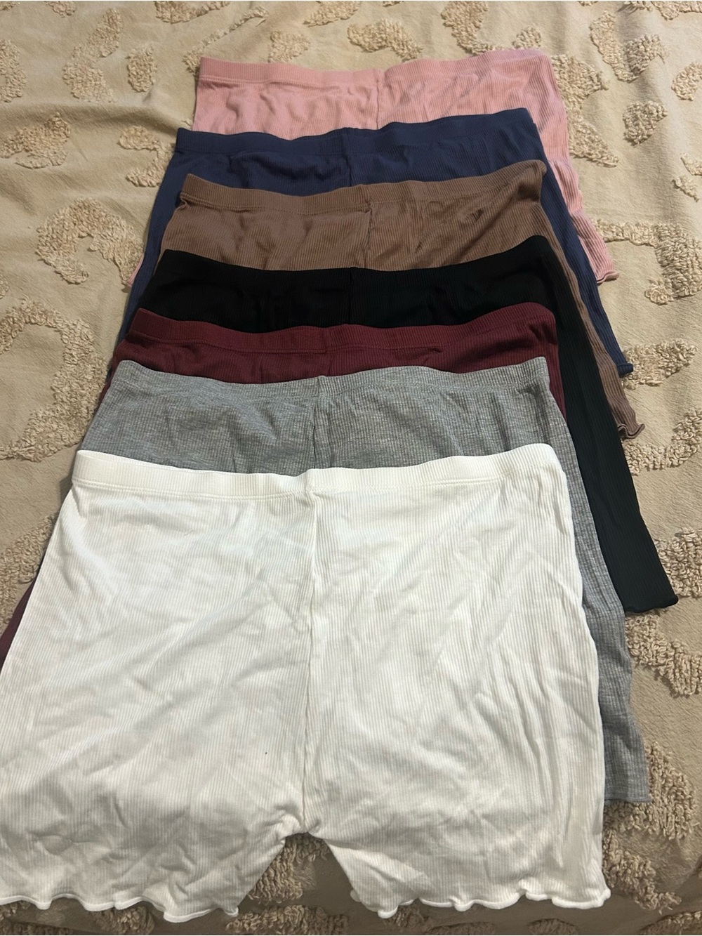 Ribbed Lounge Shorts Set - Multiple Colors